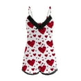 thumbnail image 4 of FUNDUFI Women Pajama Set Sleeveless V Neck Valentine's Day Love Heart Printed Tank Tops Shorts 2Pcs Pajamas Set Soft Lightweight Loose Fit Sleepwear Sets Comfy Women's Nightwear, 4 of 5