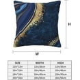thumbnail image 6 of Navy Blue and Gold Marble Throw Pillow Cover 18x18 Inch Cushion Modern Farmhouse Pillow Covers Soft Pillow Cases Decor for Couch Sofa Living Room Bedroom Outdoor Home Gift Set of 2, 6 of 6