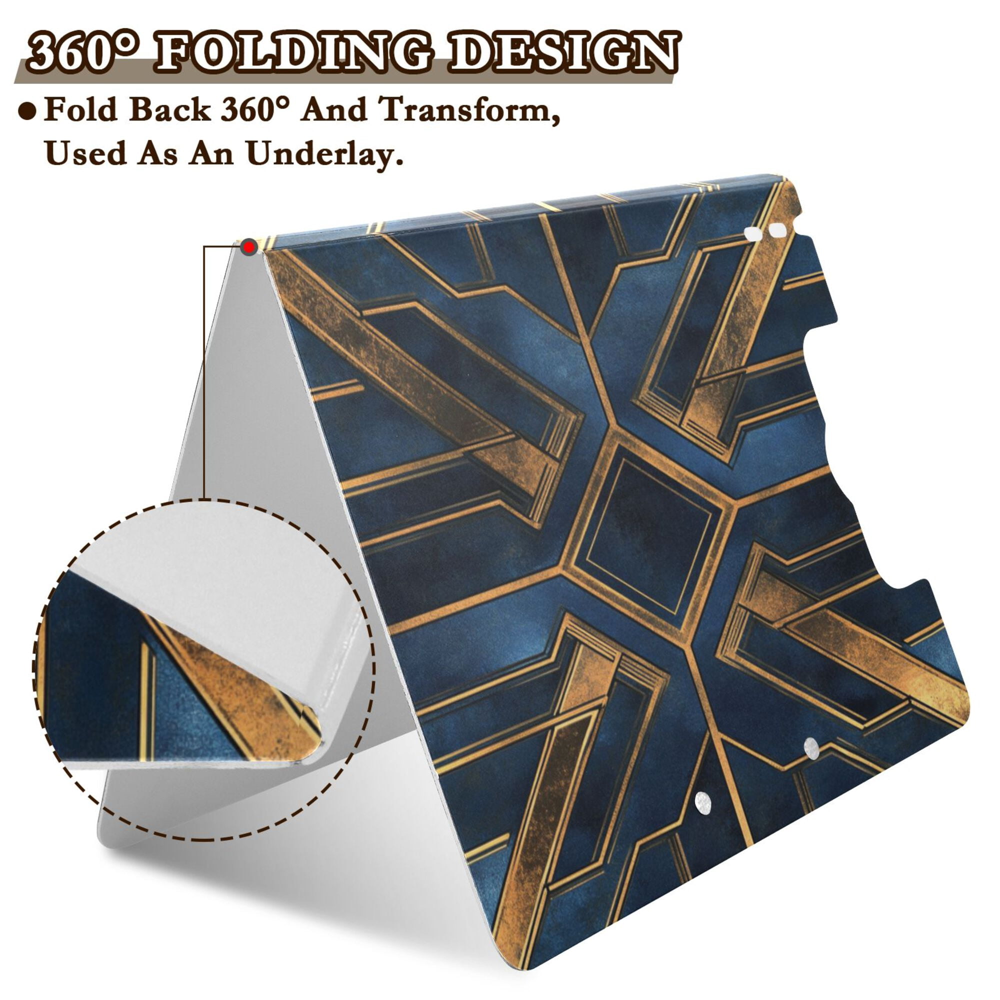 FORMRS A4 Clipboard Folder with Pen Holder Horizontal Foldable School Office Binder, Elegant Geometric Pattern