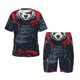 thumbnail image 1 of Balery Red Black Eastern Panda Warrior Conjunto de Pijama Infantil de Manga Corta con Estampado – Ropa de Dormir de Algodón Suave-X-Large, 1 of 6