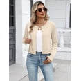 thumbnail image 6 of Carlikeit Women's Cropped Cardigan Sweater 2026 Button Down Knit Bolero Shrug Long Sleeve Lightweight Cardigan for Dresses, Office, Travel and Casual Wear, 6 of 11