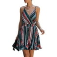 thumbnail image 3 of DYMADE Femmes Boho Mode V-Cou Sans Manches Robe Spaghetti Sangle Mini Robes, 3 of 4