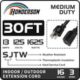 thumbnail image 2 of HONDERSON 30FT Outdoor Extension Cord,16/3 SJTW Durable Black Extension Cable with 3 Prong Grounded Plug for Safety, 2 of 6