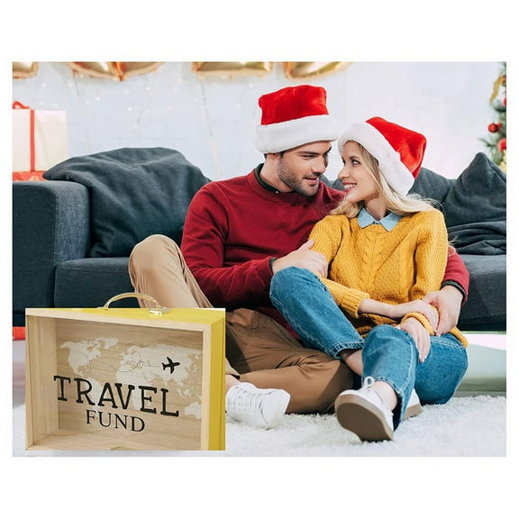 Adventure Archive Box, Travel Shadow Ticket Box with Slot, 8Inch Memory Boxes for Keepsakes Yellow