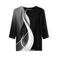 thumbnail image 5 of Domzest Half Sleeve Tops for Women Boho Floral Graphic Loose Fit Shirt Lightweight Crew Neck Dressy Casual Basic Blouse Black XL, 5 of 6