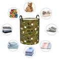 thumbnail image 4 of Pofeuu Gnomes Playing in the Garden Print Laundry Basket Circular Laundry Hamper with Handle Waterproof Oxford Fabric Foldable Dirty Clothes Storage Bucket Gift Storage Basket-Medium, 4 of 6