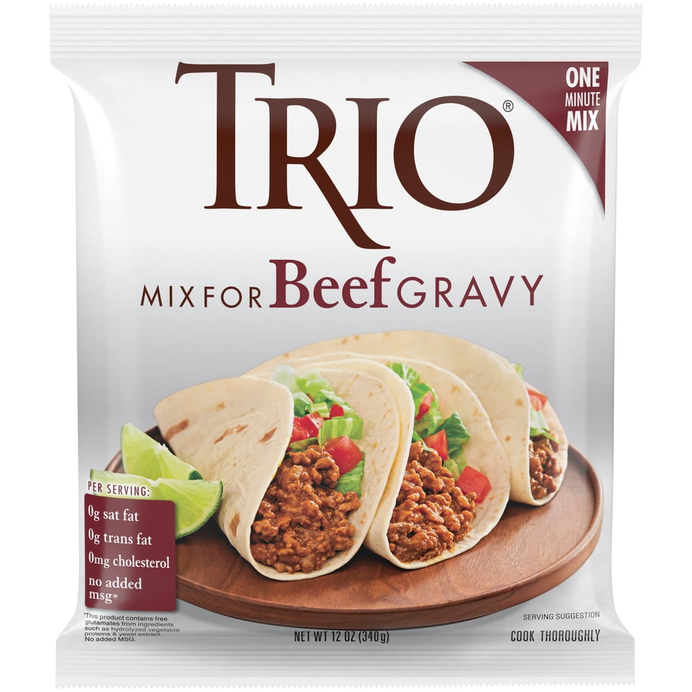 TRIO Beef Gravy Mix, Just Add Water Gravy Packet, 12 oz
