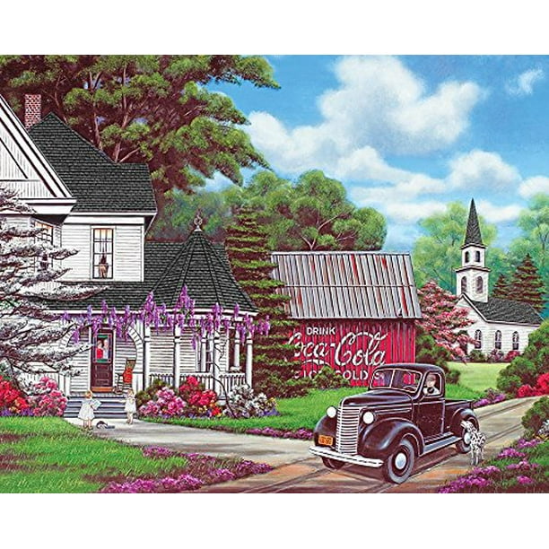 Springbok Puzzles - Coca-Cola Country - Puzzle de 1000 piezas - Puzzle grande de 24 x 30 pulgadas - Hecho en EE. UU. - Piezas entrelazadas de corte único - Puzzle de Coca Cola con licencia oficial Springbok 89342086323