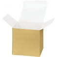 thumbnail image 4 of Koyal Wholesale Gold Gift Favor Tuck Boxes, 3 x 3 x 3 Cube Favor Box with Satin Ribbon Bulk 50-Pack, 4 of 5