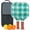 Brick-red-3, variant on Pickleball Paddles Set Of 2, Fiberglass Surface, Elegant Geometric Print, 4 Balls & Bag