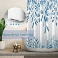 thumbnail image 2 of Extra Long Shower Curtain 72x84 inch Length, Aesthetic Blue Eucalyptus Leaf Shower Curtain Sets with Hooks for Bathroom,Water Resistant Polyester Fabric, 2 of 4