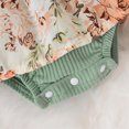 thumbnail image 4 of Xudanell Half Birthday Outfit Baby Girl Floral Printed Short Sleeved Romper Vacation Headband Trendy Summer Wear for Infant Light Green 9-12 Months, 4 of 5