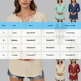thumbnail image 3 of BLVB Long Sleeve Shirts for Women Casual Henley V Neck Fall Tunic Tops Button Blouse Dressy Loose T-Shirts, 3 of 6