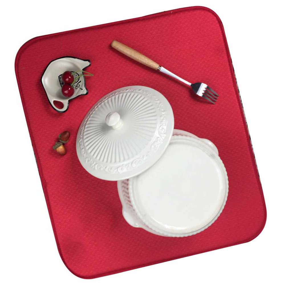 Worallymy Microfiber Dish Drying Pad Disc Drain Mat Kitchen Multi