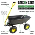 thumbnail image 4 of Heavy Duty Folding Garden Dump Truck & Yard Cart – 55L Steel Frame, 10" Pneumatic Tires, Garden Wagon Clearance Tools  for Yard Work, Black, 4 of 10