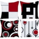 thumbnail image 1 of Juego de 4 fundas de almohada geométricas abstractas modernas, blancas, negras y rojas, fundas de almohada decorativas cuadradas de 18x18 pulgadas, 1 of 4