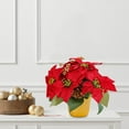 thumbnail image 5 of YOHAVEN Artificial Poinsettia Potted Flowers, Red Christmas Holiday Decoration for Home Office Table Shelf Porch Party Seasonal Festive Floral Display, 5 of 5