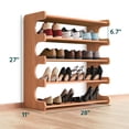 thumbnail image 4 of MEHOOM 5 Tier Bamboo Shoe Rack Organizer for Closet, Entryway, Dorm, Garage, Sturdy Shoe Storage Shelf, 28"x11"x27" (Natural), 4 of 10