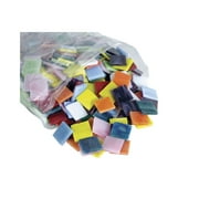 Jennifer's Mosaics Stained Glass Square Mosaic Tile Assortment, 3/4 Inch, 4 Pounds