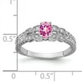 thumbnail image 2 of 14K White Gold 6X4mm Oval Pink Sapphire AA Diamond Ring Size 7, 2 of 3