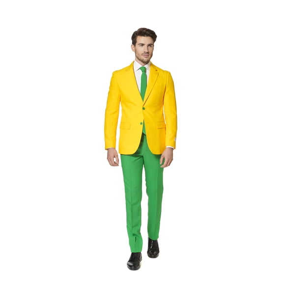 OppoSuits Men's Green and Gold Australian Suit
