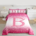 thumbnail image 2 of Feelyou Princess Monogrammed B Twin Comforter Sets, Kids Bow Letter Bedding Set, 2pcs, 2 of 8