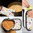 thumbnail image 5 of Yayeee Oven Mitts and Pot Holder Set of 2 Heat Resistant Kitchen Gloves Baking Hot Pad, White Triangles, 5 of 5