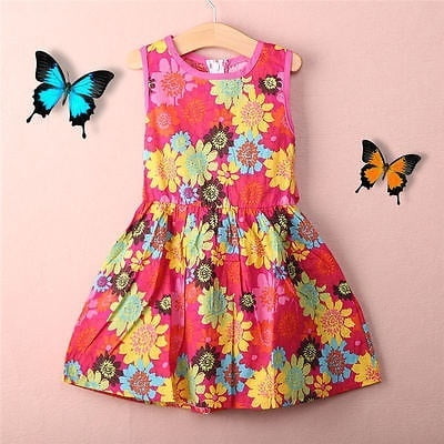 Robe de Fête en Dentelle Florale Princesse d'Été pour Filles 2-7 Ans