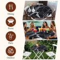 thumbnail image 7 of Black Marble Round Tablecloth, Fitted Table Cover with Elastic for 55"-60" Round Tables, Vintage Minimalism White Abstract Texture Table Cloth Outdoor Indoor Dinning Party Waterproof Tablecloths, 7 of 7