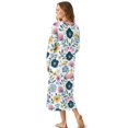 thumbnail image 2 of DISNIMO Women's Long Sleeve Nightgown Floral Print Full Length Sleepwear Long Pajama Dress V Neck Night Gowns Comfy Breathable Sleep Shirts, XL, 2 of 8