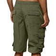 thumbnail image 6 of Cargo Shorts for Men Elastic Waist Summer Casual Straight Leg Knee Length Hiking Shorts with Pockets, 6 of 7