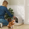 thumbnail image 2 of PawHut Stainless Steel Litter Box, Enclosed Cat Litter Box with Scoop, 2 of 10