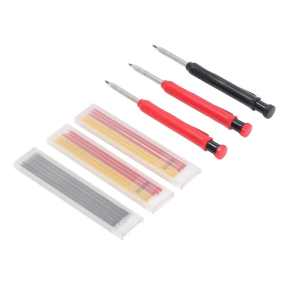 Marcador de portaminas, juego de lápices de carpintero sólidos, recambios de lápices de carpintero sólidos, portaminas de agujero profundo, probado profesionalmente