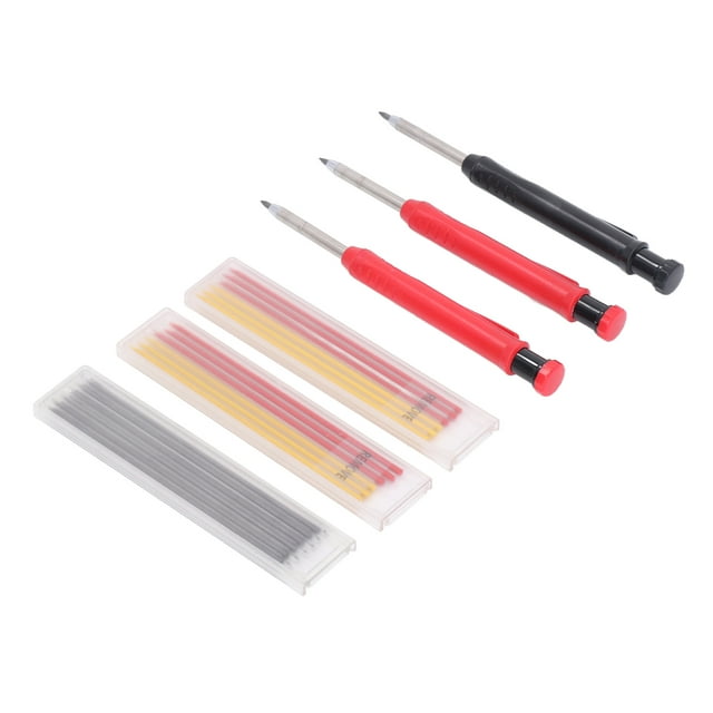 Deep Hole Mechanical Pencils, Easy To Hang Non Lose Clip Design Solid Carpenter Pencil Marking with Refills for Architect for Woodworking