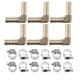 thumbnail image 1 of 6 Juegos Conector Manguera 10mm L Forma Conector para Manguera Púa Latón Manguera Montaje Conector con Abrazadera, 1 of 1