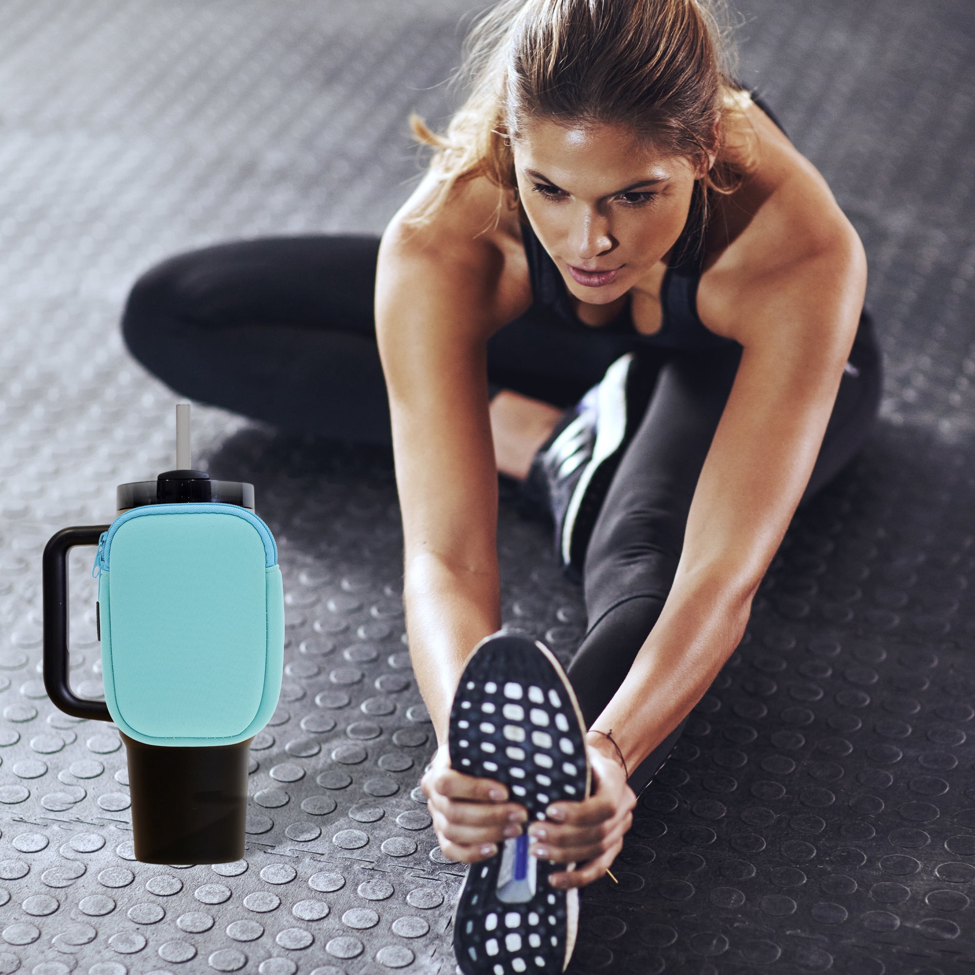 Unique Bargains 1Pc Durable Water Bottle Pouch with Single Pocket Light Blue