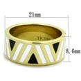 thumbnail image 2 of IP Gold(Ion Plating) Stainless Steel Ring with Epoxy in Multi Color for Women Multi Color Stone Color Style TK2037 Size 10, 2 of 4