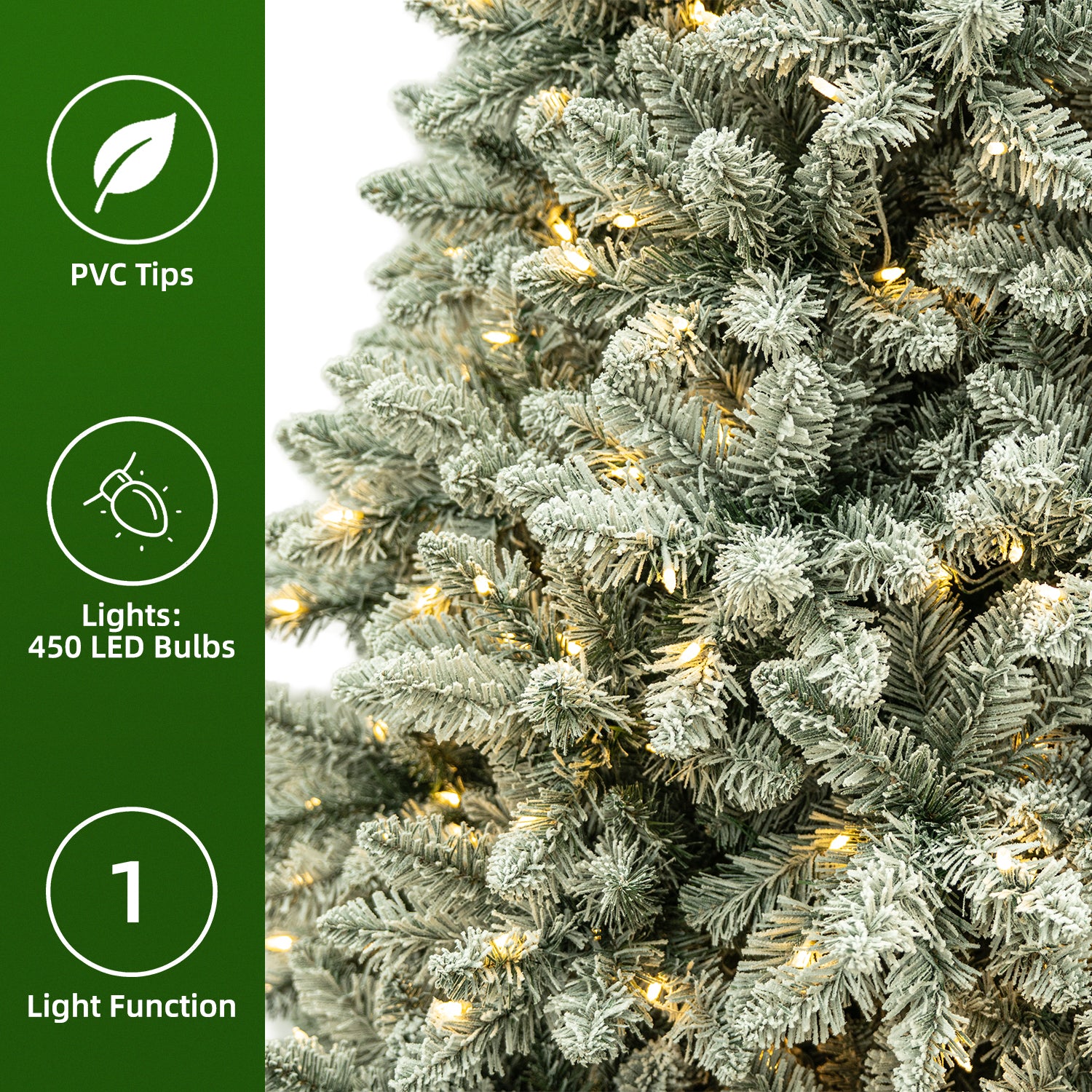 Vivatrees 7.5ft Pre-Lit Flocked Artificial Christmas Tree photo 3