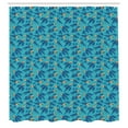 thumbnail image 3 of Ambesonne Bird Shower Curtain, Surreal and Whimsical Birdies, 69"Wx70"L, Sea Blue Pale Orange, 3 of 5