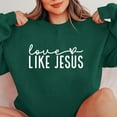 thumbnail image 6 of Goodeals Valentines Day Sweatshirts for Women Like Jesus Printed Shirts Long Sleeve Sweater Love Heart Graphic Sweatshirt Crewneck Pullover(Green,XL)Clearance, 6 of 8