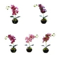 thumbnail image 2 of Matsuzay Orquídea artificial bonsái en maceta simulación Phalaenopsis flores planta estatuilla hogar interior exterior balcón rosa púrpura Type3 NO3, 2 of 6