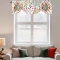 thumbnail image 2 of White Boho Tie Up Valance Curtains for Windows, Kitchen Curtains Window Treatments, Retro Ethnic Colorful Flower Aesthetic Art Short Window Shades Valances for Bedroom Bathroom Cafe 42"x18", 2 of 8