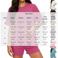 thumbnail image 3 of Two Piece Short Sets for Women Casual Summer Pajama Set Short Sleeve Crew Neck Lounge Matching Set, 3 of 6