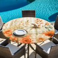 thumbnail image 6 of Round Table Cover 45-54 Inch Fall Pumpkin Waterproof Reusable Table Cloth Round Fitted Vinyl Tablecloth with Elastic Edged for Parties Outdoors, Autumn Thanksgiving Harvest Leaves Floral Plaid, 6 of 9