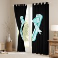 thumbnail image 3 of Manfei Monogrammed Bowknot V Black Out Curtains, Cyan Cute Dreamy Bowknot Curtains Pack of 2 (42x63 Each), Cartoon Initial Letter Bedroom Curtains, Curtains and Drapes Home Decor, 3 of 6