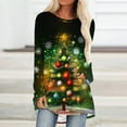 thumbnail image 2 of YUGYXL Long Sleeved Tee Top for Women Funny Christmas Graphic Holiday Party Pullover Top Round Neck Ugly Casual Xmas T Shirt C Multicolor S, 2 of 5