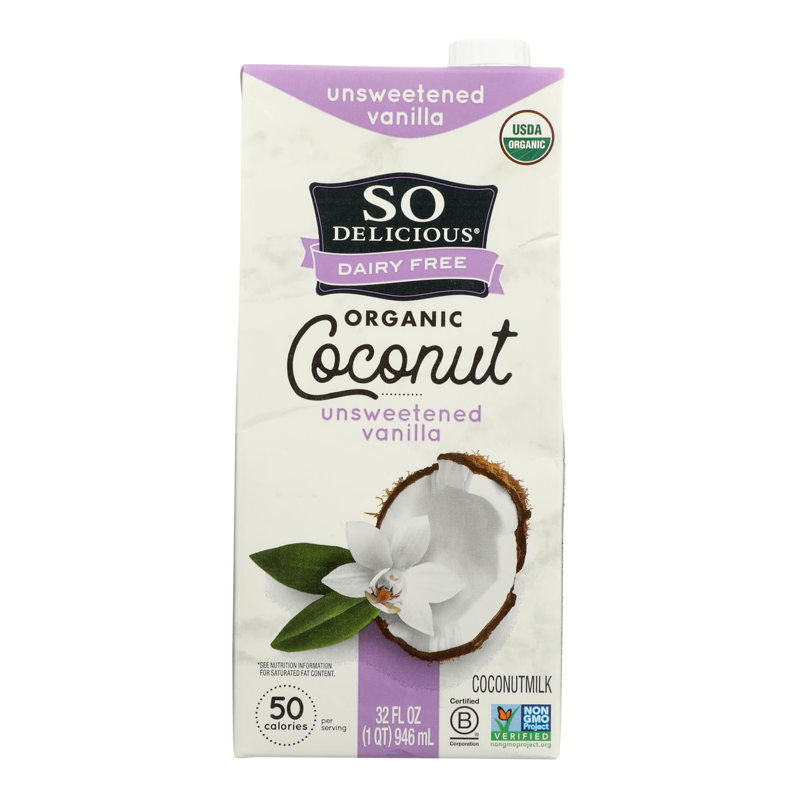 So Delicious Coconut Milk Beverage Unsweetened Vanilla Case of 12