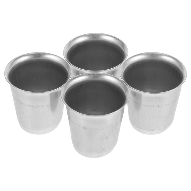 4 copas de vino de acero inoxidable para comunión, copas de agua bendita, copas de whisky, copas de Havdalah, cáliz de vino, copa de ofrenda de metal.
