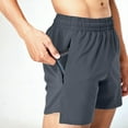 thumbnail image 2 of HCNTES Mens Walkshorts Classic Fit Cotton Summer Beach Shorts with Elastic Waist(GY1,3XL), 2 of 6