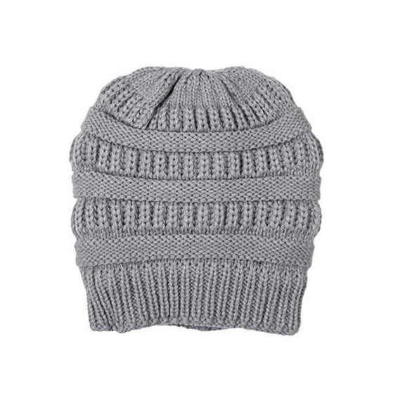 Urban-Peacock LOF Cable Knit Beanie Winter Hat with Warm Fleece Lining - Gray - For Men or Women